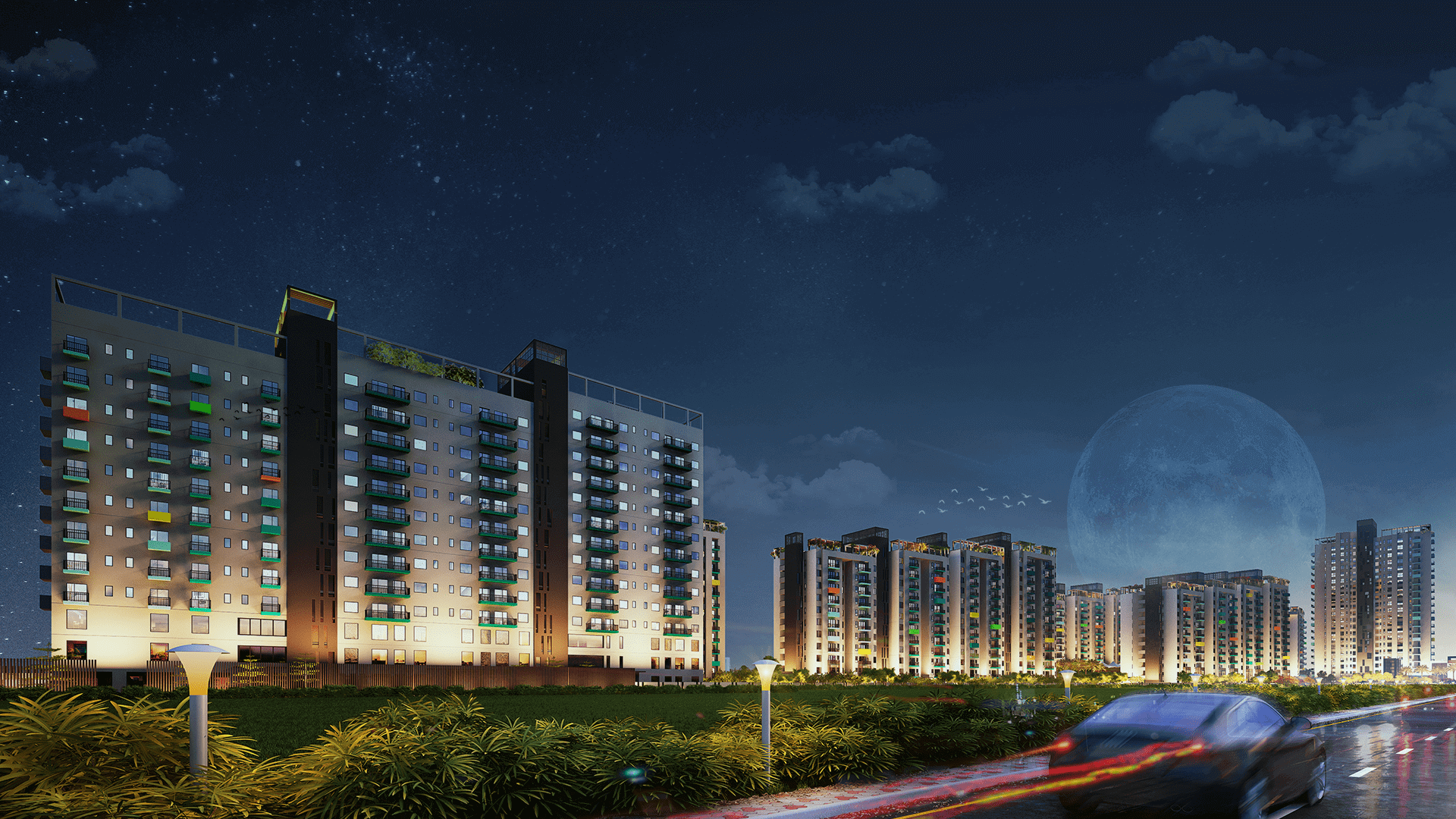 Night View at Aqua city