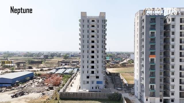 Exterior view of Atlantis, the tallest residential building in Bihar, featuring ready to move 3 BHK and 4 BHK flats in Patna