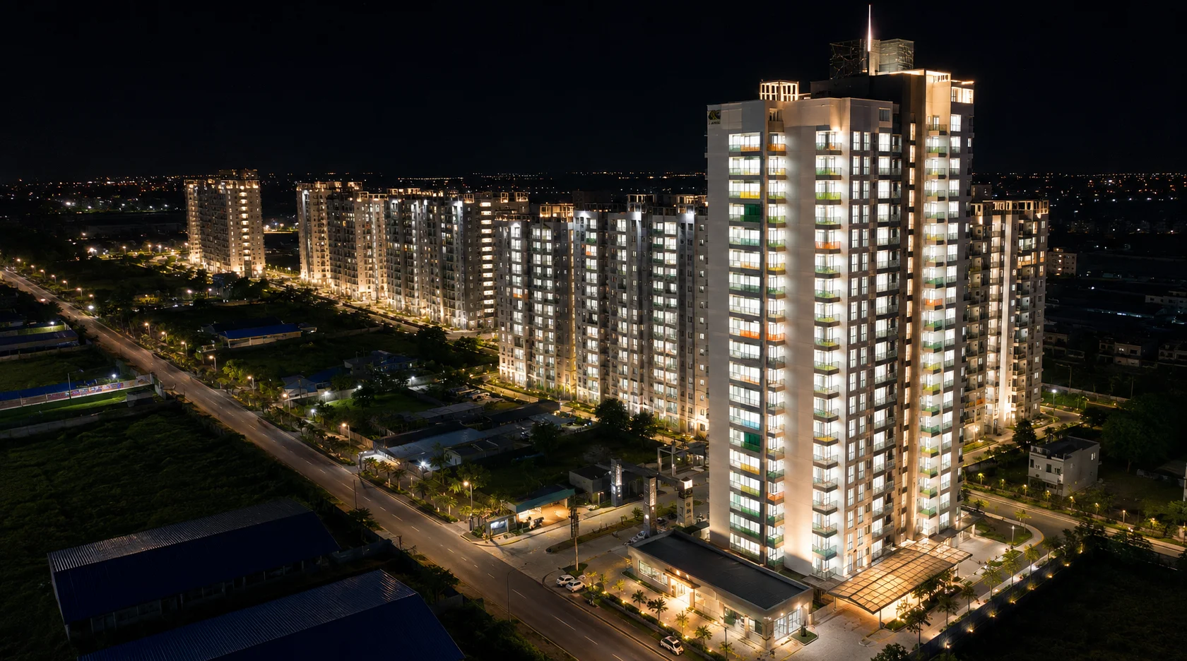 saakaar-aqua-city-residential-towers-night-view
